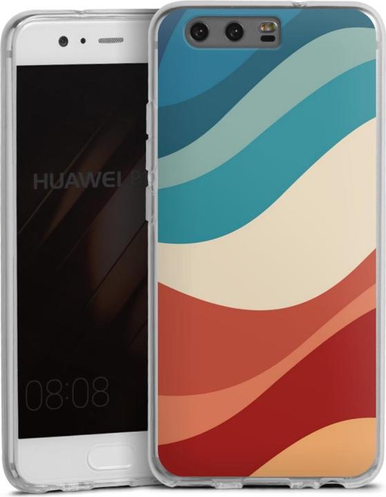 Actual product image DeinDesign Silikon Hülle für Huawei P10 Handyhülle Case Smartphone Schutzhülle Farbe Farbverlauf Welle (Huawei P10)