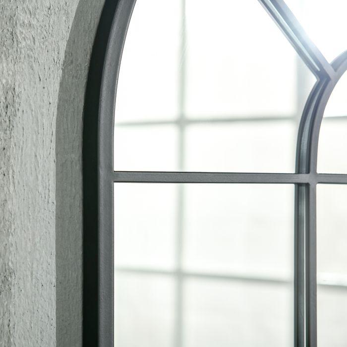 Produktbild Swisshandel24 Wandspiegel Bogenfenster-Spiegel 91 x 60 cm Wohnzimmerspiegel für Schlafzimmer, Esszimmer, Flur Schw (91 x 60 cm)
