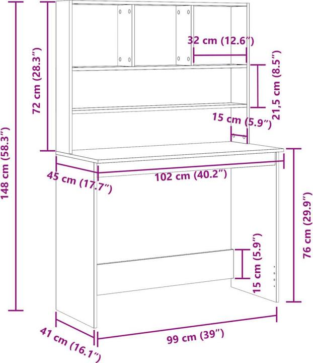 Image du produit VidaXL Mathilde (102 x 45 x 148 cm)