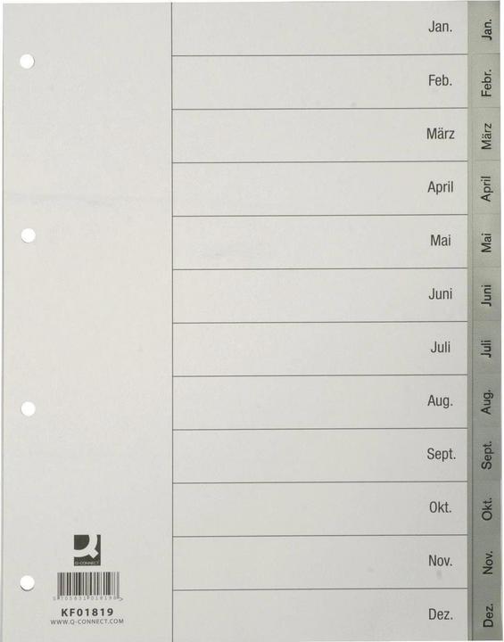 Q-Connect Register Vollformat aus PP, mit Indexblatt