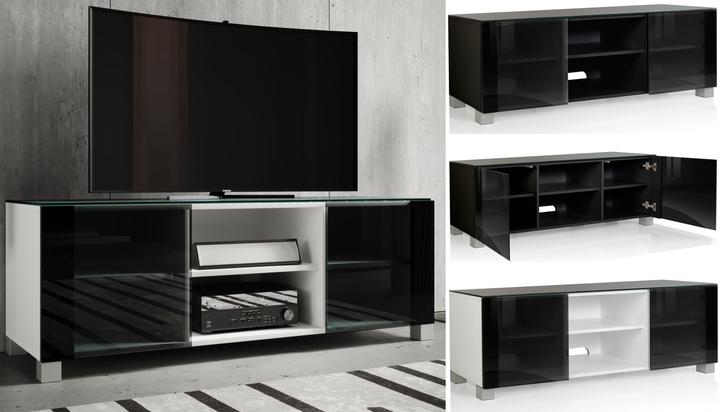Actual product image VCM Wood TV lowboard TV cabinet Luxala with casters (150 x 45 x 50 cm)