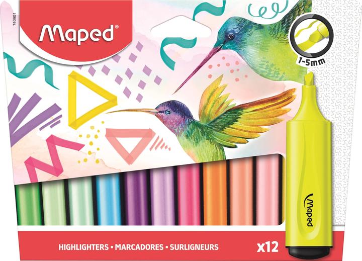 Maped Evidenziatore FLUO'PEPS Classic, confezione da 12 pezzi (Multicolore, 5 mm, 12 x)