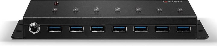Actual product image Lindy USB 3.0 industrial hub 7 port, mettall housing (USB-B, 7 Ports)
