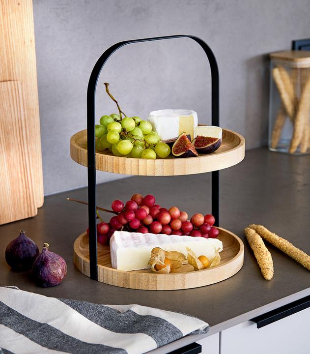 Produktbild Zeller Present Etagere Bambus Metall ø 25x33 cm