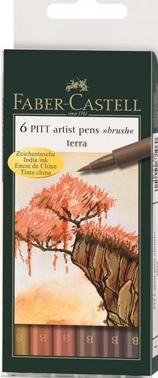 Image du produit Faber-Castell PITT Artist Pen Case Terra (Marron, 6 x)