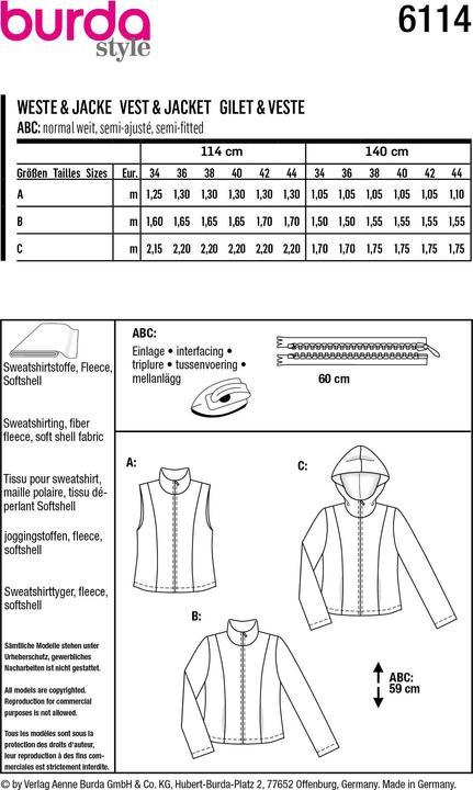 Produktbild Schnittmuster Weste Jacke