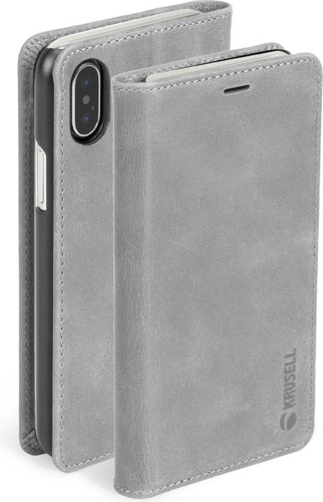 Actual product image Krusell Sunne 4 Card FolioWallet Apple iPhone XS Max vintage pilkas (Apple iPhone XS Max)