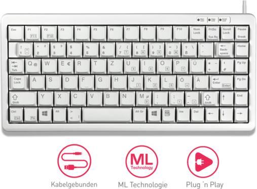 Produktbild CHERRY Tastatur grau Compact Layout DE (DE, Kabelgebunden)