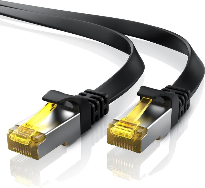Primewire Cavo di rete CAT.7 piatto - cavo Ethernet Gigabit Lan RJ45 - cavo patch - comp. CAT.5 CAT.6 CAT.8 (U/FTP, CAT7, 7.50 m)