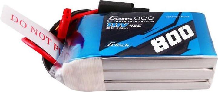 Produktbild Gens Ace G-Tech 800mAh 11.1V 45C 3S1P LIPO BATTERY PACK JST (11.10 V, 800 mAh)