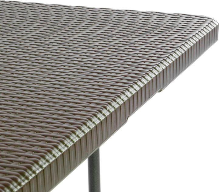 Produktbild VCM Gartengarnitur 1 Tisch 2 Bänke klappbar Rattanoptik Bierzeltgarnitur 180cm braun (25 cm)