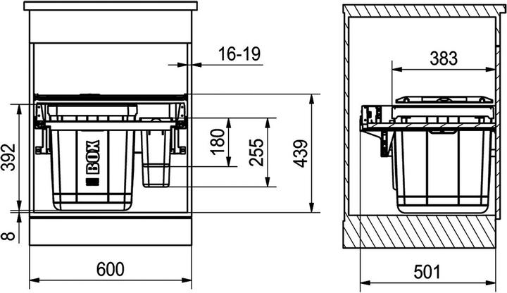 Actual product image Franke Sweepingsystem -Sorter Series 350 H Varia for BLUM Tandembox (40 l)