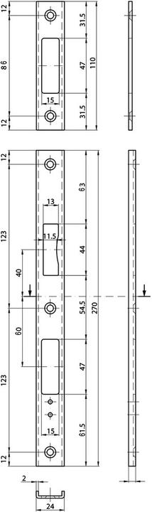 MSL U strike plates B-23421 (Striking plate)