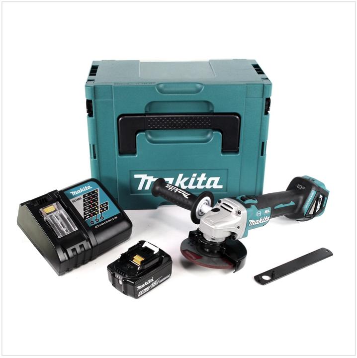 Actual product image Makita DGA 513 RT1J Battery angle grinder 18V 125mm Brushless + 1x battery 5.0Ah + charger + Makpac (125 mm)