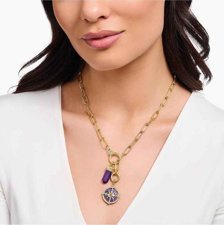 Produktbild Thomas Sabo Kettenanhänger mit facettierten imitierten Amethyst vergoldet (925er Silber)