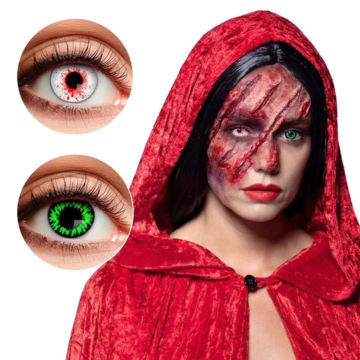 Actual product image Boland 3 Monats Kontaktlinsen Duo Linsen Bloody Wolf 2 Farbig 2 Stück (Multicoloured)