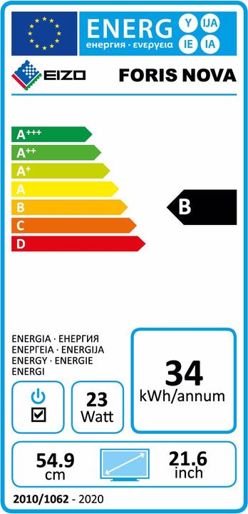 Energie-Label Eizo Foris Nova (3840 x 2160 Pixel)