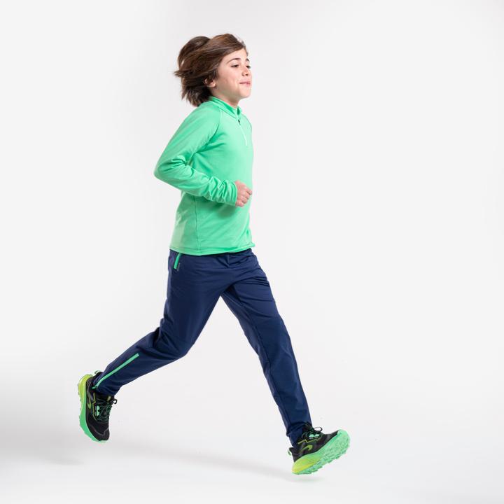 Produktbild Kiprun Laufhose Kinder warm mit Reissverschluss - Warm 900 dunkelblau/grün (122)