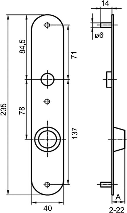 Actual product image Glutz Door plates outside glide 5345 S with cylinder protection insert (Door plate set)