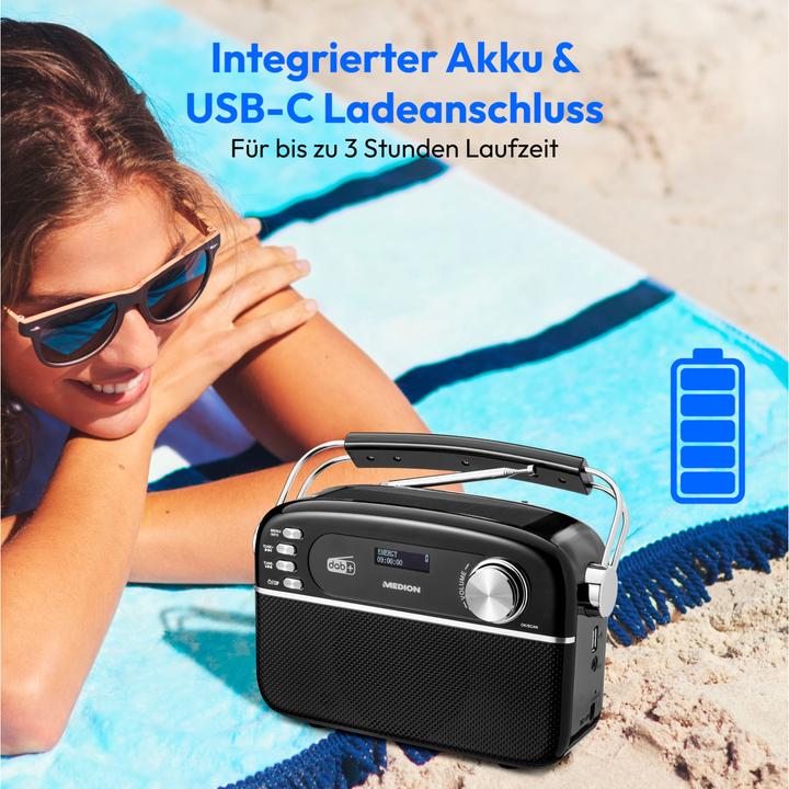 Image du produit Medion DAB+ Radio LIFE E66809 Noir (DAB+ DAB, FM, VHF, PLL, Bluetooth)