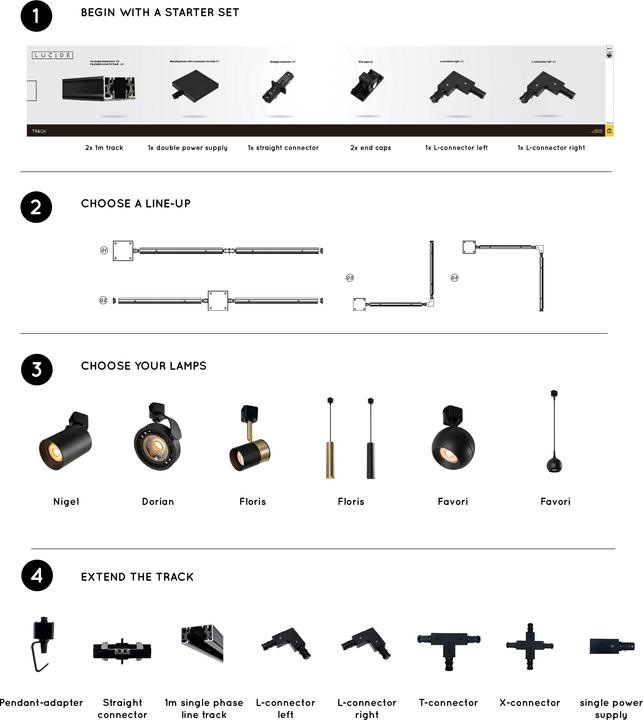 Produktbild Lucide TRACK - STRAIGHT CONNECTOR - Schienensystem - Schwarz 09950/06/30