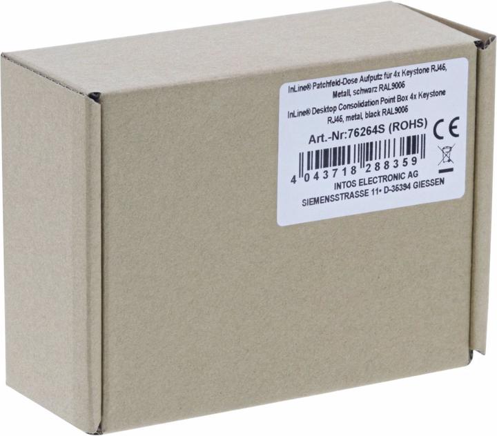 Image du produit InLine Prise pour panneau de brassage en saillie pour 4x Keystone RJ45