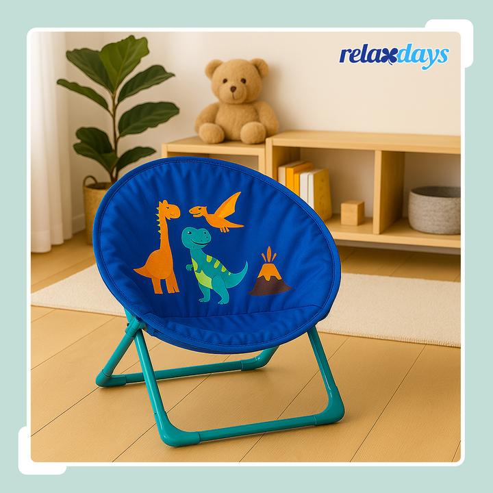 Actual product image Relaxdays Foldable Kids Moon Chair, Camping Seat (Child armchair)