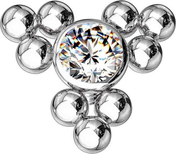Image du produit Star Piercing Dermal Anchor argent Boules Triangle (sans laiton, Acier chirurgical 316L)