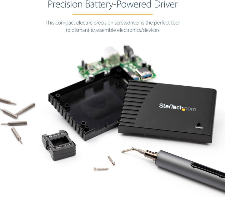 Immagine prodotto StarTech Mini cacciavite elettrico - mini cacciavite a batteria per i lavori di elettronica, laptop (Batteria ricaricabile)