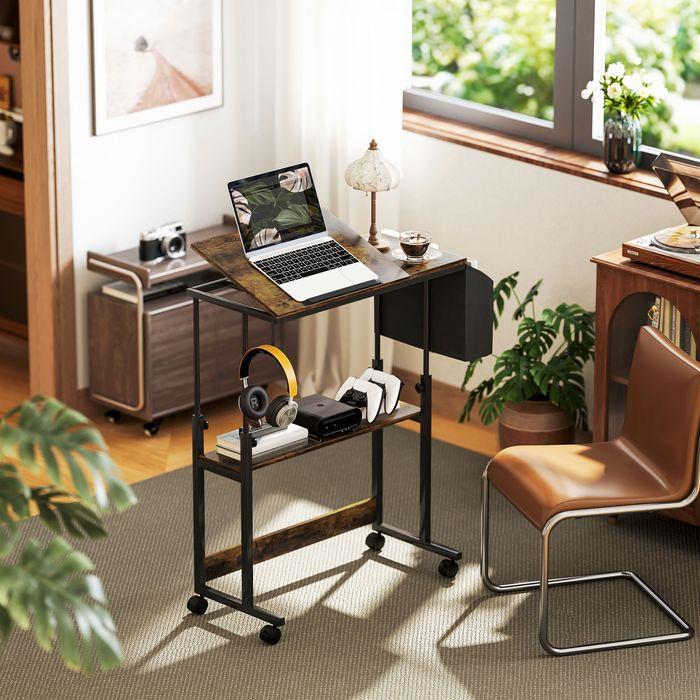 Produktbild Swisshandel24 Höhenverstellbar Schreibtisch, 92 x 40 cm, Computertisch mit Rollen, Plattform