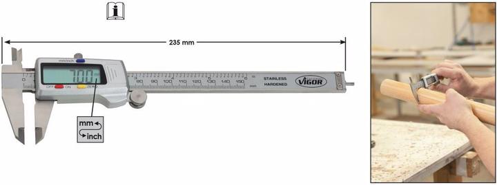 Produktbild Vigor Messschieber ∙ digital ∙ V1713 ∙ 235 mm (23.50 cm)