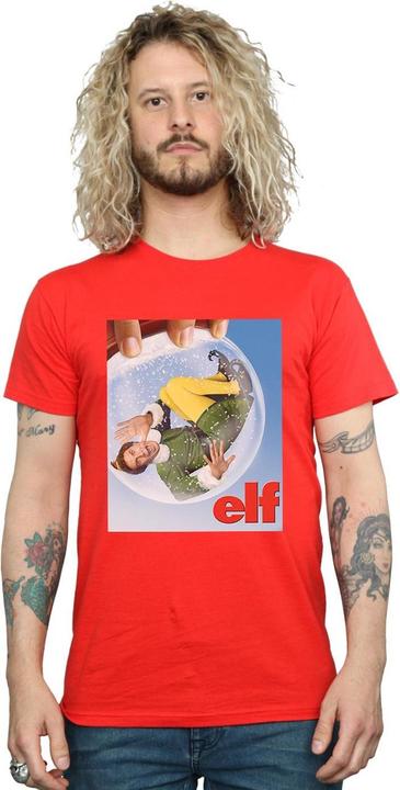 Actual product image Elf Mens Snow Globe Poster T-Shirt (4XL)