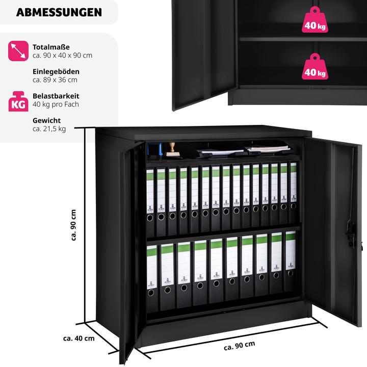 Produktbild tectake Aktenschrank (90 x 40 x 90 cm)