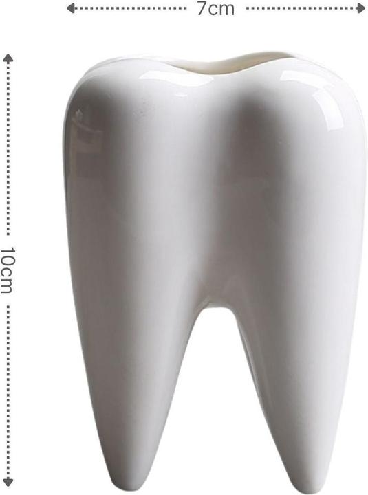 Actual product image Hermex Pflanzenvase Blumentopf Dekovase Stifthalter Keramikvase (1 x, 7 x 7 x 10 cm)