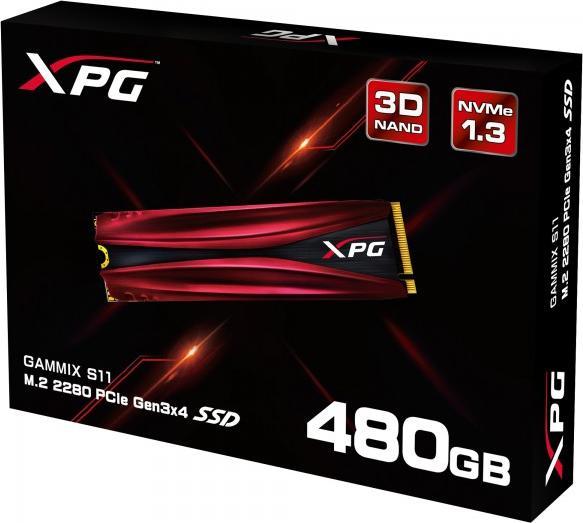 Actual product image Adata SSD Flash GAMMIX S11, 480GB, M.2.2280 (480 GB, M.2)