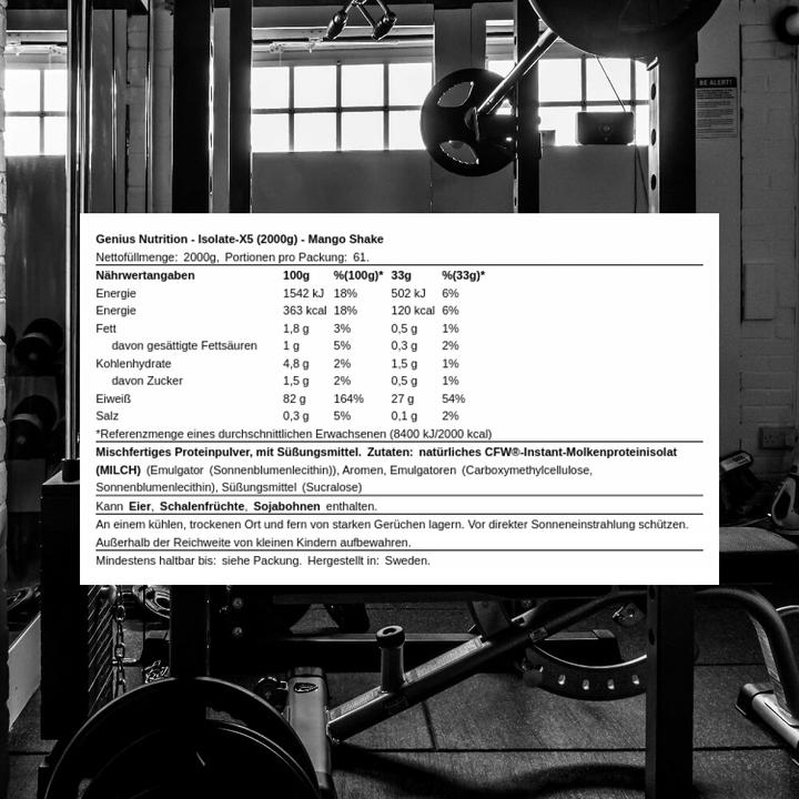 Image du produit Genius Nutrition Isolate-X5 (Shake à la mangue, 1 pcs, 2000 g)