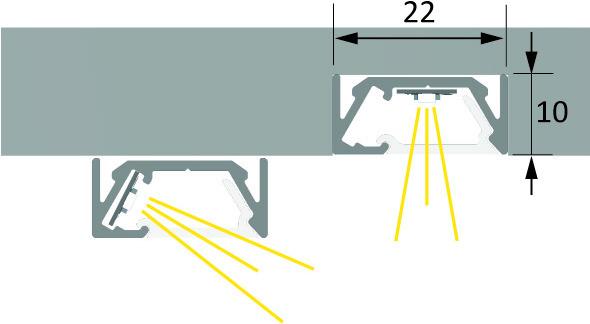 Actual product image Halemeier LED flush-mounting/ surface-mounting profiles ChannelLine G1 with light screen