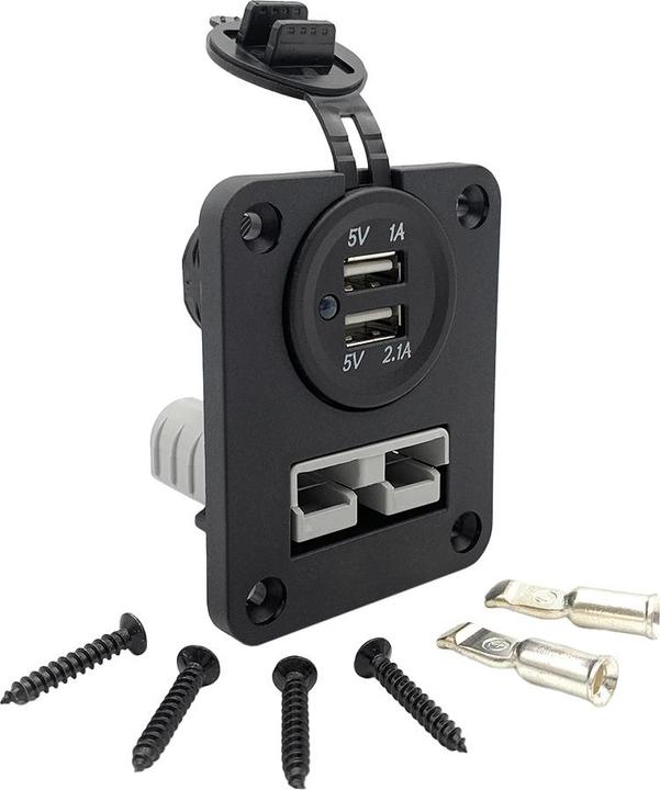 Produktbild Offgridtec Einbaurahmen Anderson-Stecker - USB Steckdose (Solarstecker)