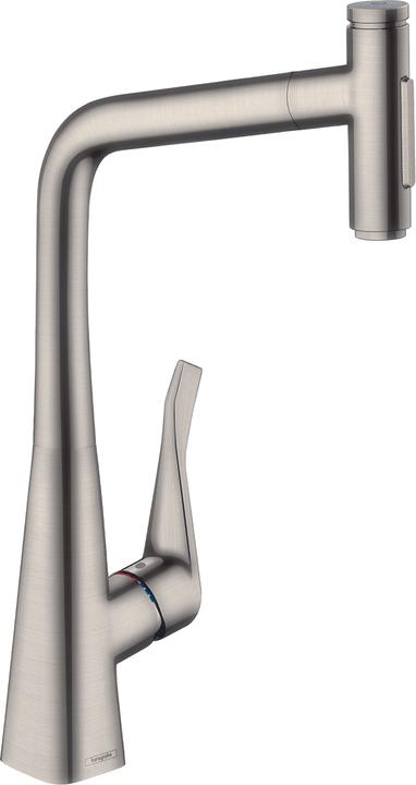 Produktbild hansgrohe METRIS SELECT Spültischmischer 320, 5, mit sBox, Ausziehbrause, Edelstahl-Optik