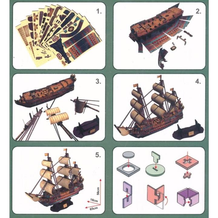Immagine prodotto Cubicfun Puzzle 3D dell'Armata Spagnola con nave a vela (248 pezzi)