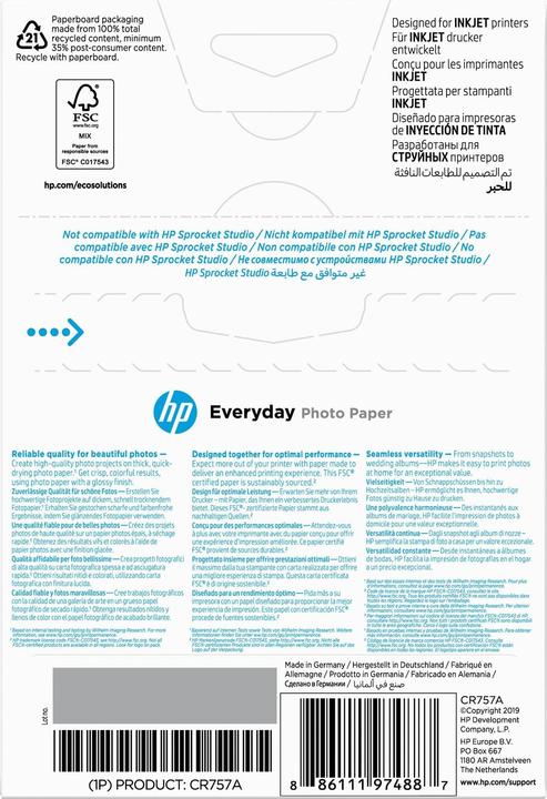 Produktbild HP Cr757a (200 g/m², 10 x 15 cm, 100 x)