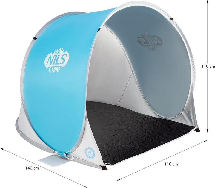 Immagine prodotto Nils Tenda da spiaggia pieghevole NC3173 blu-grigio (tenda da spiaggia, 1.85 kg)
