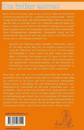 Immagine prodotto The Indian Secret. Das Geheimnis der Schicksals- und Palmblattbibliotheken (Tedesco, Oliver Drewes, 2011)