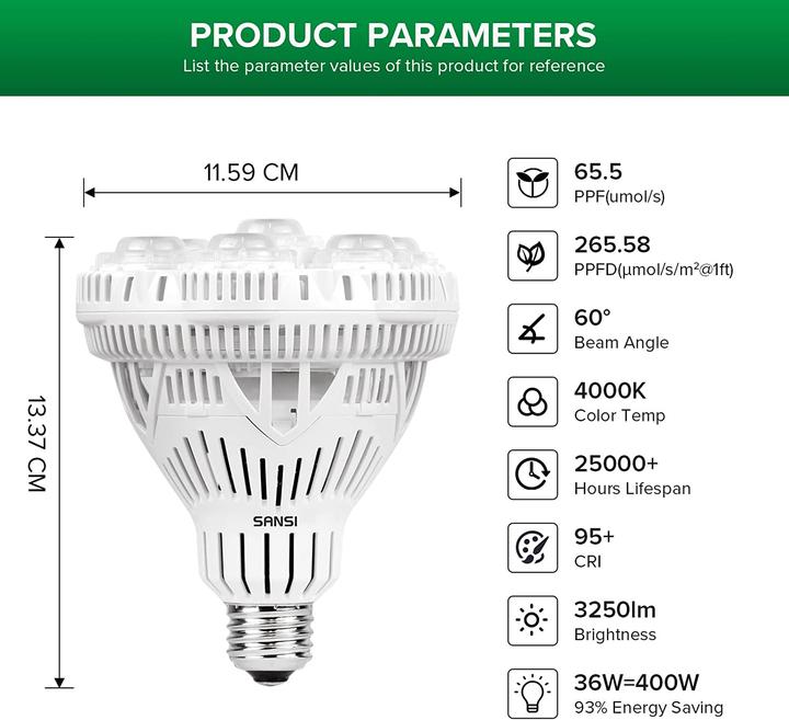 Image du produit Sansi Grow Light (LED, 220 V)