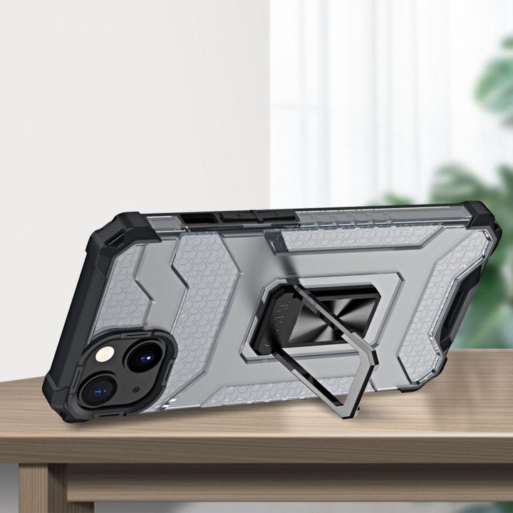 Actual product image Hurtel Crystal Ring Case Kickstand Tough Rugged Cover for iPhone 13 black (Apple iPhone 13)