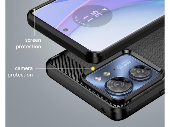 Actual product image Screenguard Motorola Edge 40 Cover Carbon Brushed Soft TPU (Motorola Edge 40)