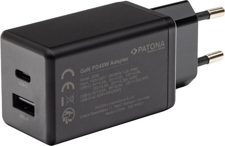 Image du produit Patona GAN PD 45W USB-C + A Noir (45 W)