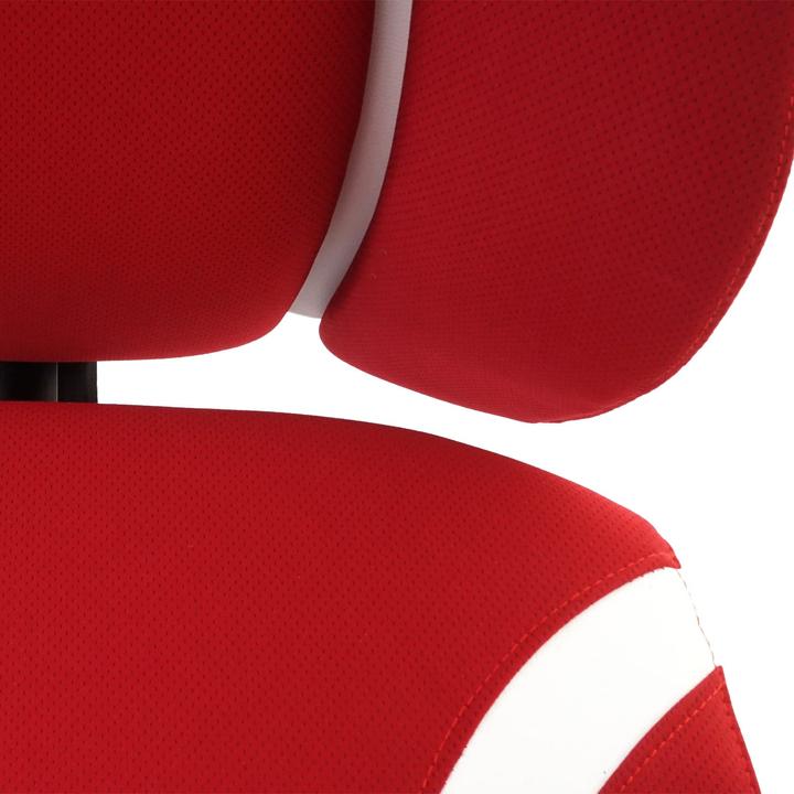 Produktbild Swisshandel24 Bürostuhl, Schreibtischstuhl Drehstuhl Chefsessel, Sliding-Funktion Stoff/Textil + Kunstleder - rot/