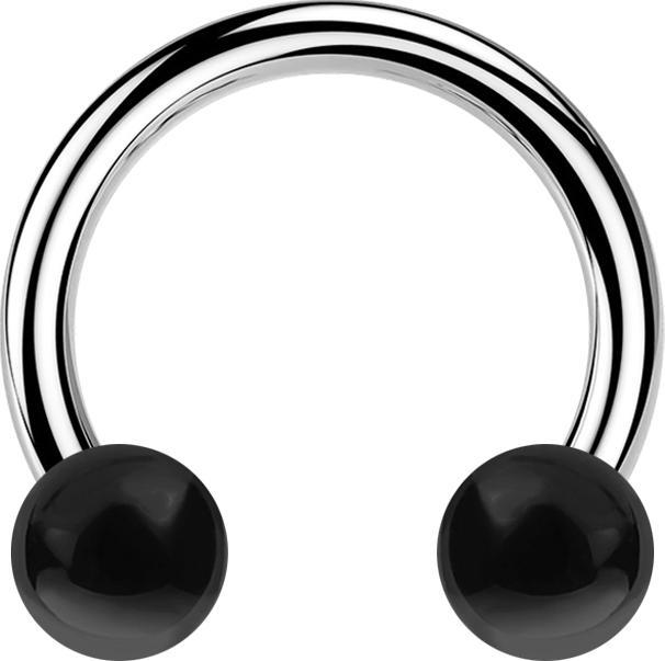 Star Piercing Micro Circular Barbell Innengewinde silber mit zwei Kugeln Achat Stein (ohne Messing, Chirurgenstahl 316L, Mineralisch)