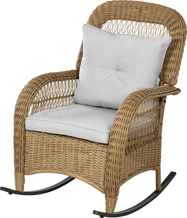 Immagine prodotto Outsunny Sedia a dondolo in rattan con cuscino di seduta